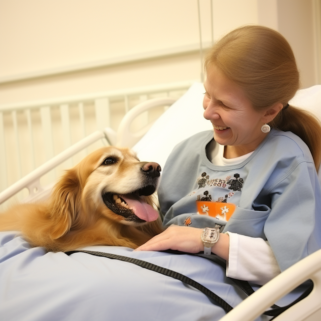 Терапевтическая собака в больнице