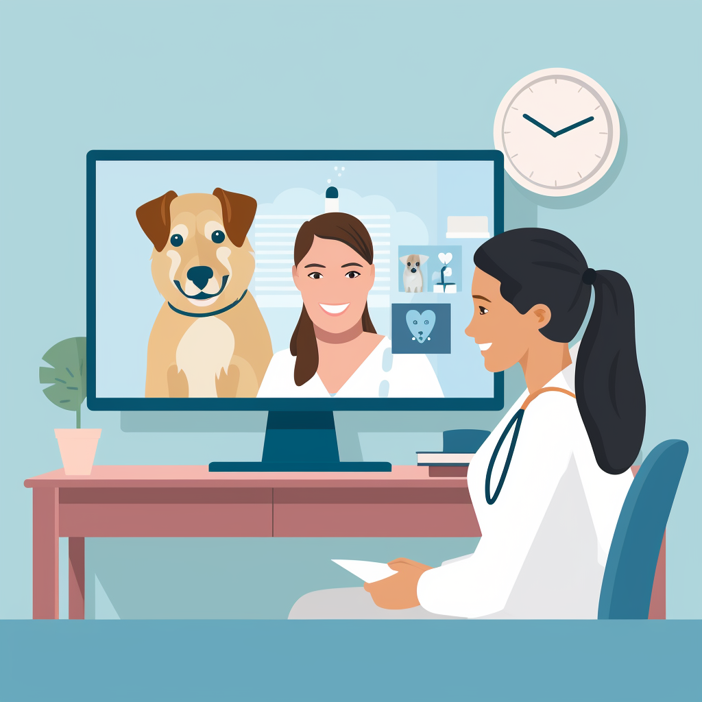 Ветеринарный врач проводит консультацию онлайн